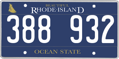 RI license plate 388932
