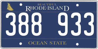RI license plate 388933