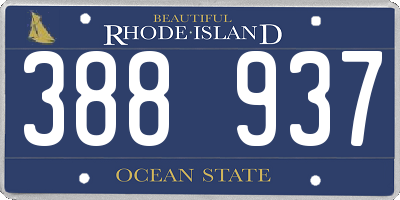 RI license plate 388937