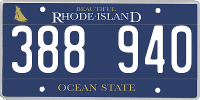 RI license plate 388940