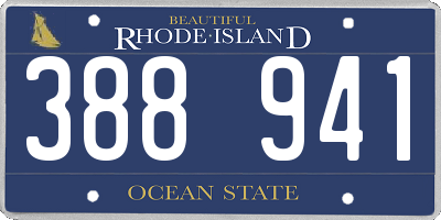 RI license plate 388941