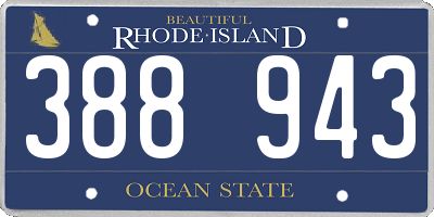 RI license plate 388943