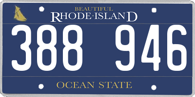 RI license plate 388946