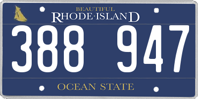 RI license plate 388947