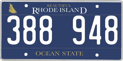 RI license plate 388948