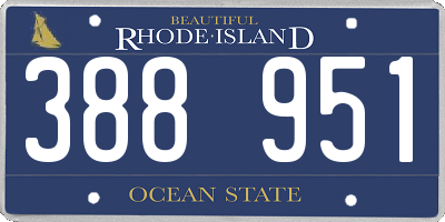 RI license plate 388951
