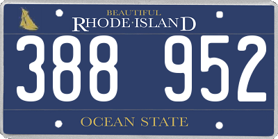 RI license plate 388952
