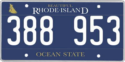 RI license plate 388953