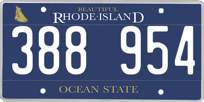 RI license plate 388954