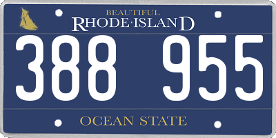 RI license plate 388955