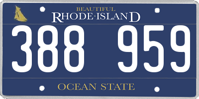 RI license plate 388959