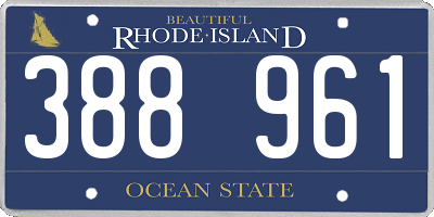 RI license plate 388961