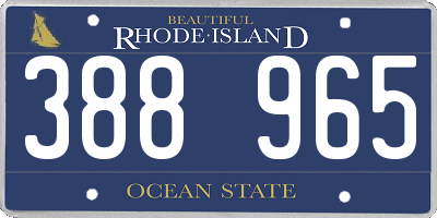 RI license plate 388965