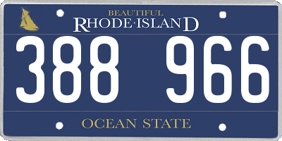 RI license plate 388966