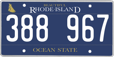 RI license plate 388967
