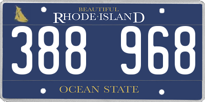 RI license plate 388968