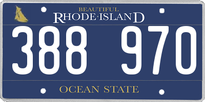 RI license plate 388970