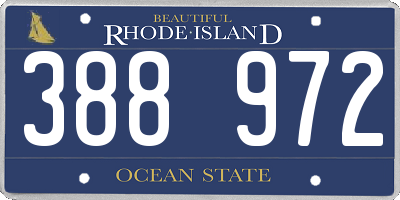 RI license plate 388972