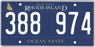 RI license plate 388974