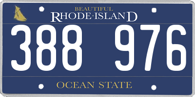 RI license plate 388976