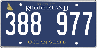 RI license plate 388977