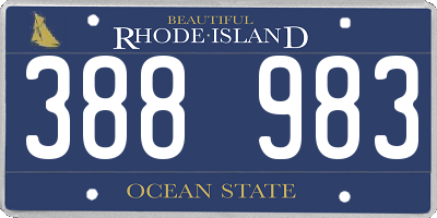RI license plate 388983
