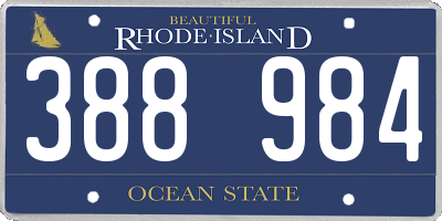 RI license plate 388984