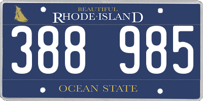 RI license plate 388985