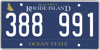 RI license plate 388991