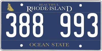 RI license plate 388993