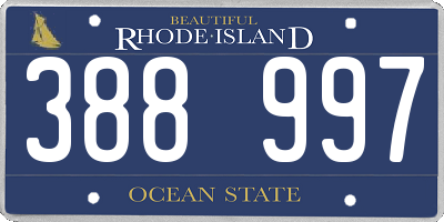 RI license plate 388997