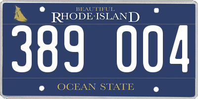 RI license plate 389004