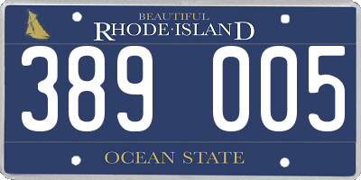 RI license plate 389005