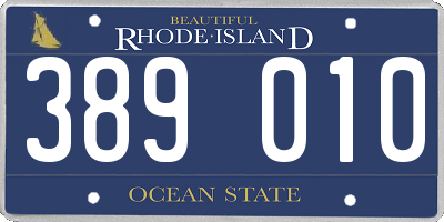 RI license plate 389010