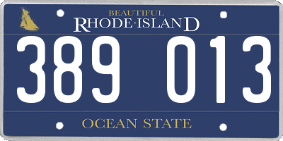 RI license plate 389013