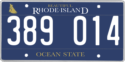 RI license plate 389014