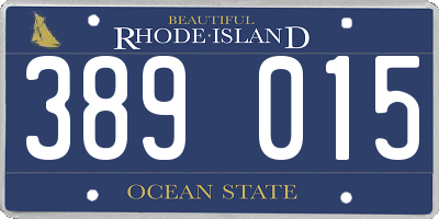 RI license plate 389015