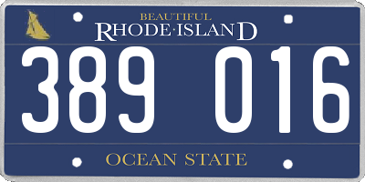 RI license plate 389016