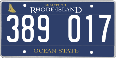 RI license plate 389017