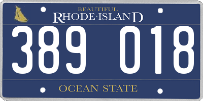 RI license plate 389018