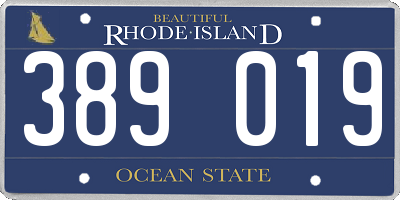 RI license plate 389019