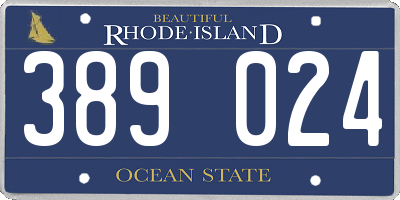 RI license plate 389024
