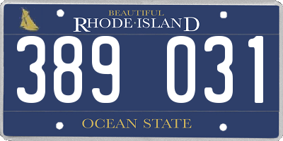 RI license plate 389031