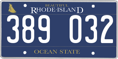 RI license plate 389032