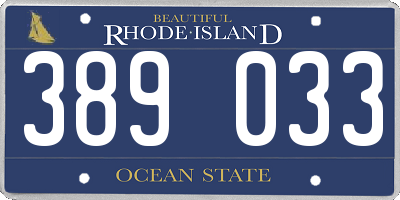 RI license plate 389033