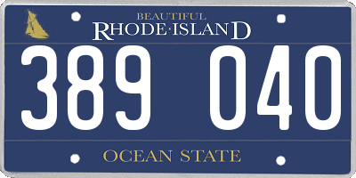RI license plate 389040