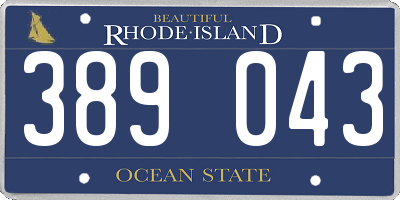 RI license plate 389043