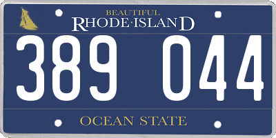 RI license plate 389044