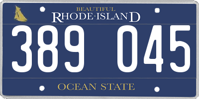 RI license plate 389045