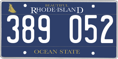 RI license plate 389052